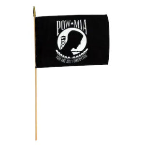 pow mia 12"x18" e poly stick flag