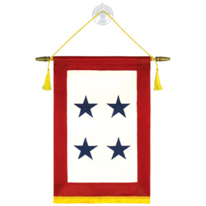 blue star (4)star 8"x12" service banner flag
