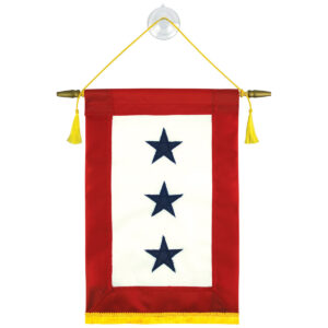 blue star (3)star 8"x12" service banner flag