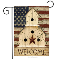 americana welcome garden flag