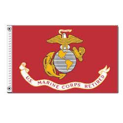 marine crops retired 3x5 polyester flag