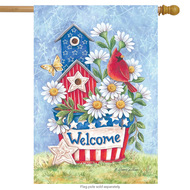 patriotic blooms spring house flag