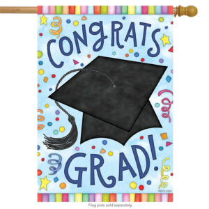 congrats grad house flag graduation