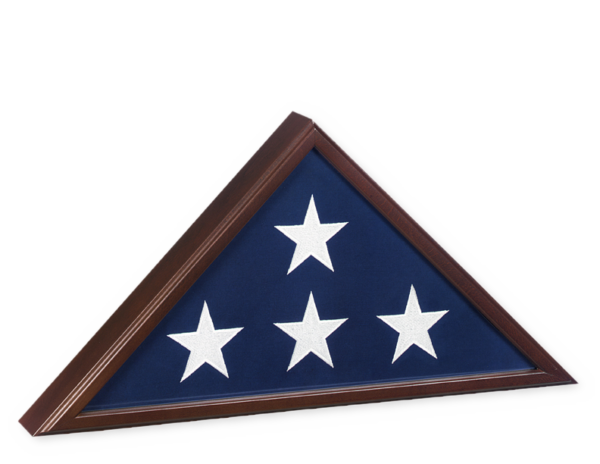 memorial flag case cherry finish 5'x9 1/2'