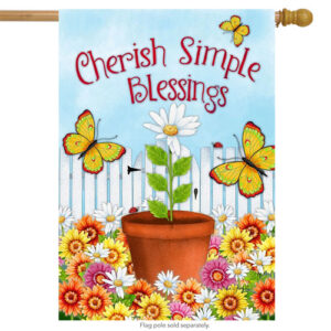 cherish simple blessings spring house flag