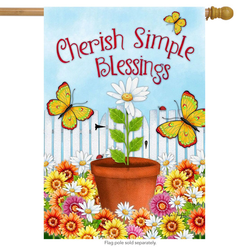 cherish simple blessings spring house flag