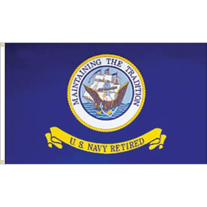 navy 3'x5' retired e poly flag with grommets