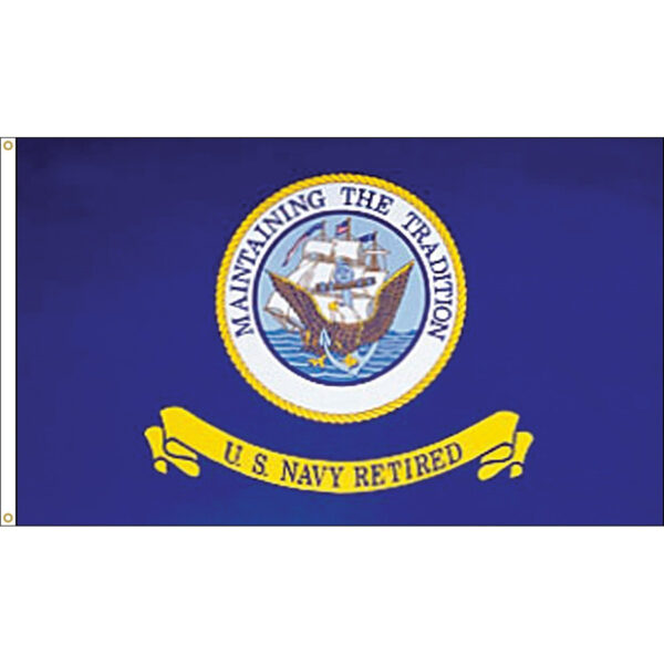 navy 3'x5' retired e poly flag with grommets