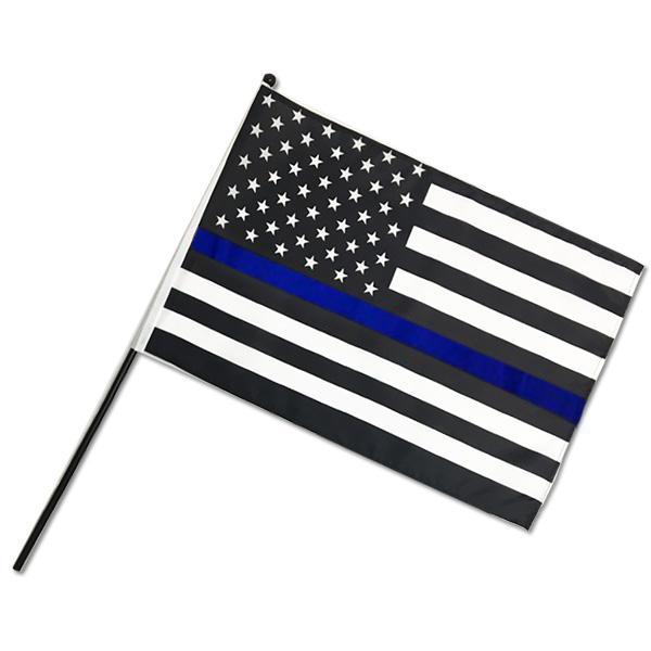 thin blue line american stick flag 12"x18"
