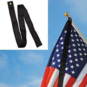 black nylon mourning double streamer with grommet
