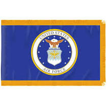 air force indoor 3'x5' nylon flag w/pole hem & fringe