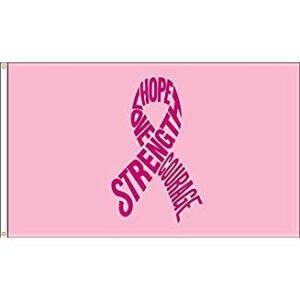 pink ribbon 3'x5' nylon printed outdoor/indoor flag with grommets