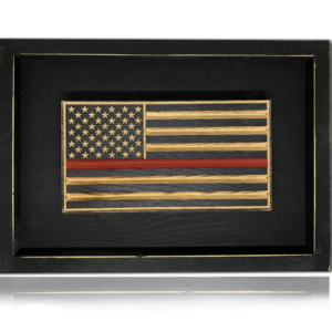 desk flag red line black frame