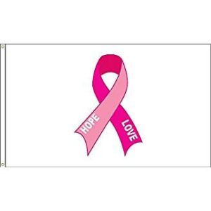 pink ribbon 2'x3' sewn nylon outdoor/indoor flag with grommets