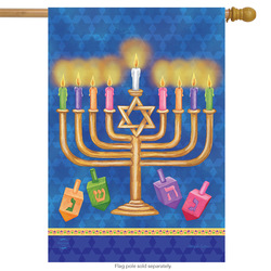 happy hanukkah house flag