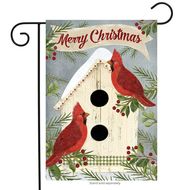 christmas cardinal birdhouse garden flag