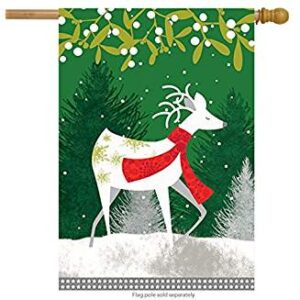 winter reindeer house flag