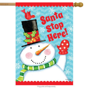 santa stop here house flag