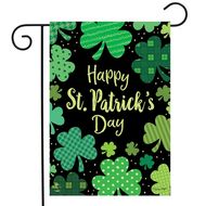 st patricks day clovers garden flag