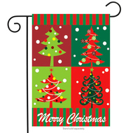 merry christmas trees garden flag