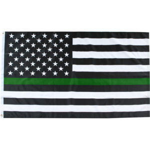 thin green line 3'x5' military flag with grommets