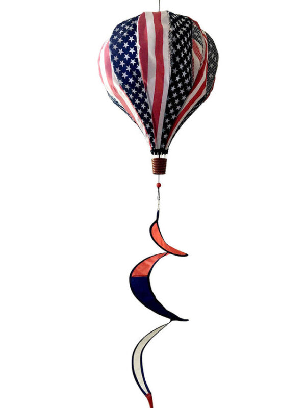 red white & blue deluxe hot air balloon wind twister