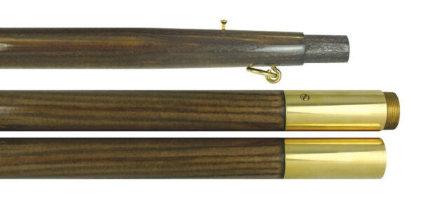 indoor oak 7'x 15/16" flagpole 2 section with brass joints
