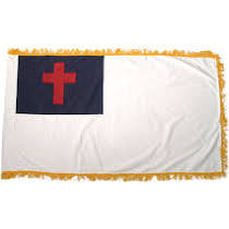 christian flag 4'x6' indoor with pole hem & fringe