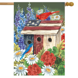 patriotic gathering house flag