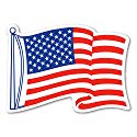 american flag waving magnet 7 3/4" x 5 1/2"