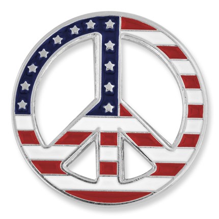 peace sign american flag lapel pin