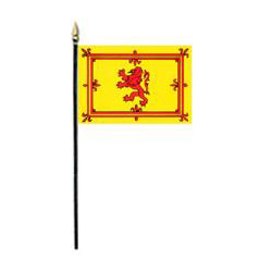 scotland w/lion 4"x6" stick flag