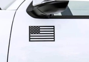 american flag car magnet 3.75"x6" matte black