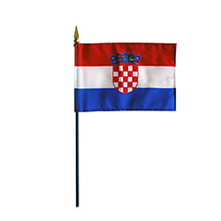 croatia 4"x6" stick flag
