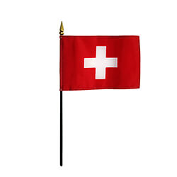 switzerland 4"x6" stick flag