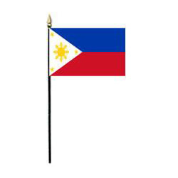 philippines 4"x6" e gloss stick flag