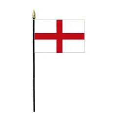 england 4"x6" stick flag