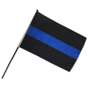thin blue line stick flag 12"x18"