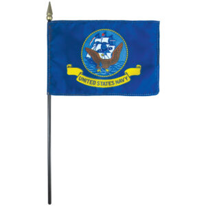 navy 4" x 6" e gloss stick flag
