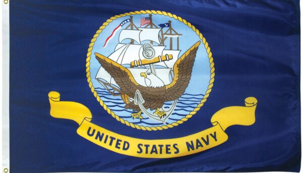 navy 3'x5' poly max flag grommet