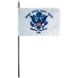 coast guard 4" x 6" e gloss stick flag