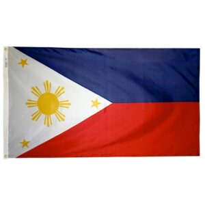 philippines 3'x5' nylon outdoor flag with grommets