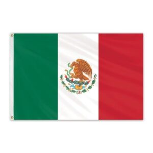 mexico 3'x5' nylon outdoor flag with grommets