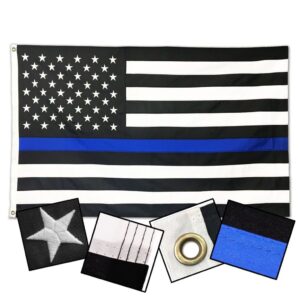 thin blue line american flag 4'x6' with grommets