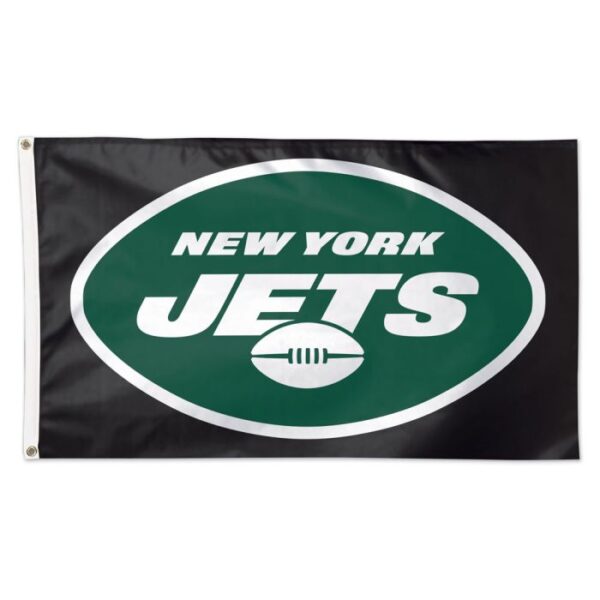 ny jets 3'x5' black background deluxe flag