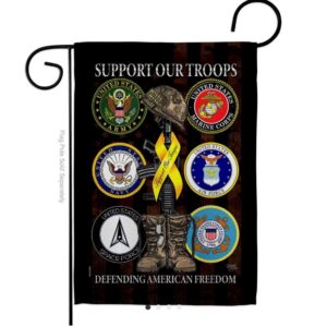 support our troops garden flag