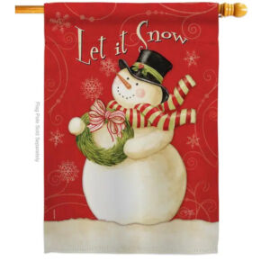 scarf snowman let it snow house flag