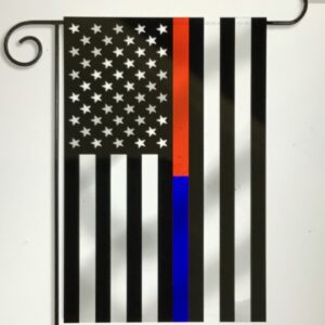 thin blue & red line garden flag