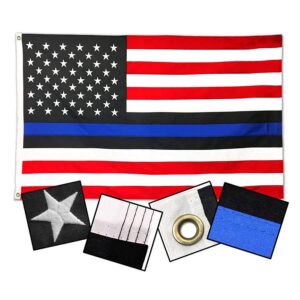 thin blue line american flag 3'x5' with grommets