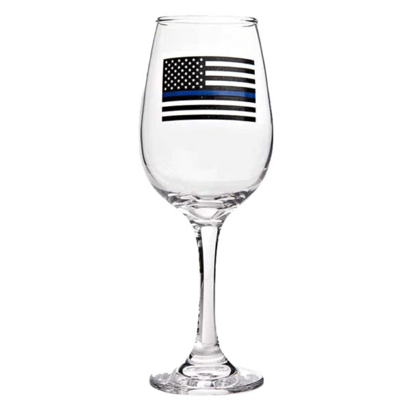 thin blue line wine glass